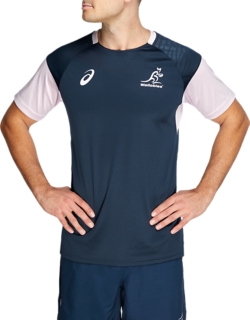 Men's WALLABIES TRAINING TEE | French Blue | Mens Union Clothing | ASICS Australia