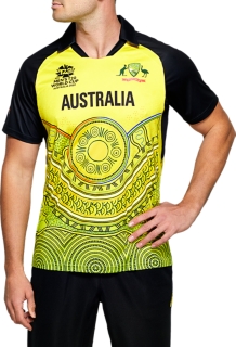 Yellow and Black Printed Eight X Polyester Cricket Sports Jersey