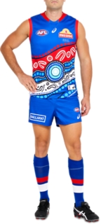 Men's WESTERN BULLDOGS INDIGENOUS REPLICA GUERNSEY, Electric Blue, Mens  AFL Clothing