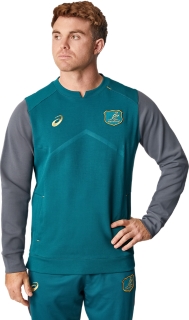 Men's WALLABIES CREW FLEECE Velvet Pine Mens Rugby Union Clothing