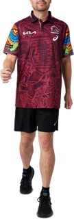 Men's BRISBANE BRONCOS INDIGENOUS POLO, Deep Mars, Mens NRL Clothing