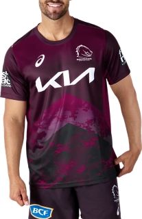 BRISBANE BRONCOS TRAINING TEE Men Deep Mars Mens NRL Clothing ASICS Australia