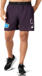 Men's BRISBANE BRONCOS REPLICA TRAINING SHORTS, Papaya, Mens NRL Clothing