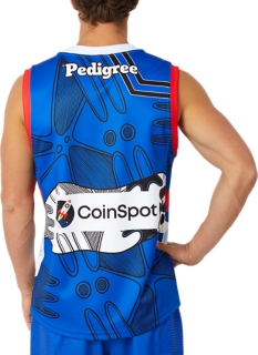 Men's WESTERN BULLDOGS INDIGENOUS GUERNSEY, Electric Blue, Mens AFL  Clothing