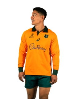 WALLABIES TRADITIONAL HOME LONG SLEEVED JERSEY,  Wallabies Gold