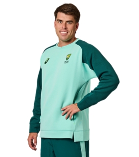 CRICKET AUSTRALIA CREW FLEECE, Illuminate Mint 3