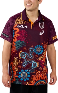 BRISBANE BRONCOS REPLICA INDIGENOUS POLO, Maroon 1