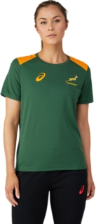 Alternative image view of AHQ SB SS TRAINING TOP, Oak Green/Carrot Curl