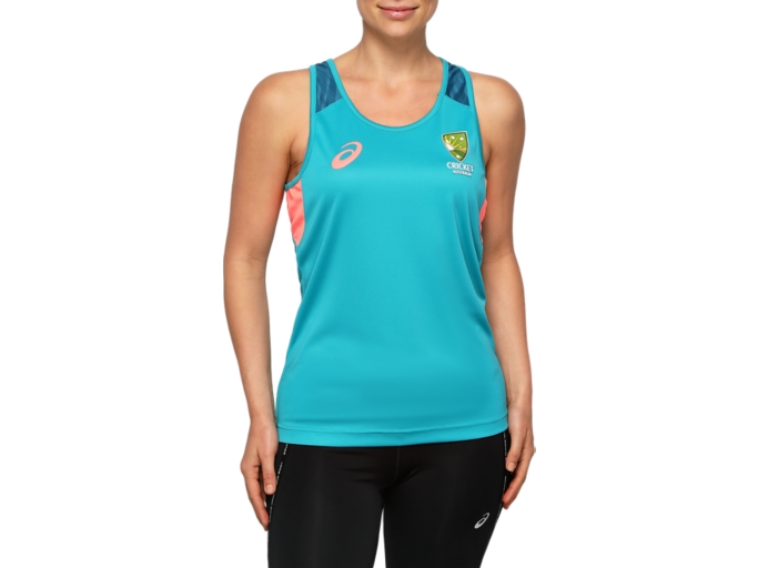 Women's CRICKET AUSTRALIA TRAINING SINGLET Lagoon Womens Cricket