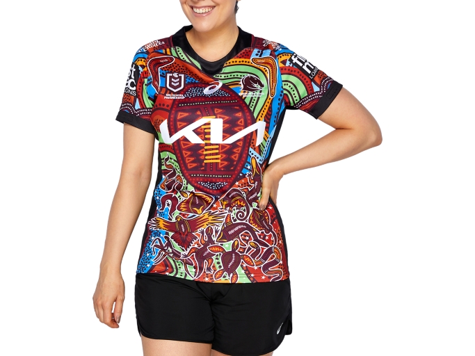 Women's BRONCOS INDIGENOUS REPLICA JERSEY, Maroon, Womens NRL Clothing