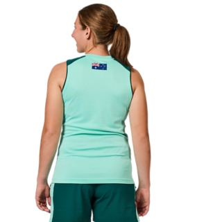 CRICKET AUSTRALIA TRAINING SINGLET WOMENS, Illuminate Mint 2