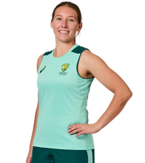 CRICKET AUSTRALIA TRAINING SINGLET WOMENS, Illuminate Mint 3
