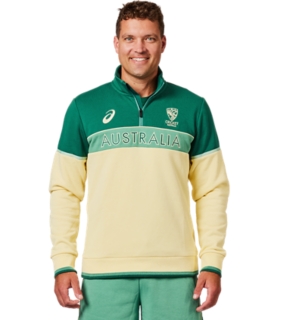 CRICKET AUSTRALIA CASUAL 1/4 FLEECE, Jungle Night 1