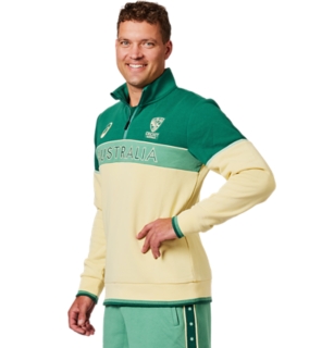 CRICKET AUSTRALIA CASUAL 1/4 FLEECE, Jungle Night 3