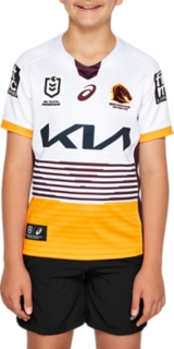 Unisex BRISBANE BRONCOS REPLICA AWAY JERSEY YOUTH, Brilliant White, Kids  NRL Clothing