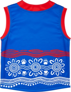 Unisex WESTERN BULLDOGS INDIGENOUS REPLICA GUERNSEY INFANT, Electric Blue, Kids AFL Clothing