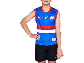 Alternative image view of WESTERN BULLDOGS REPLICA HOME SHORT SLEEVED YOUTH,  Electric Blue