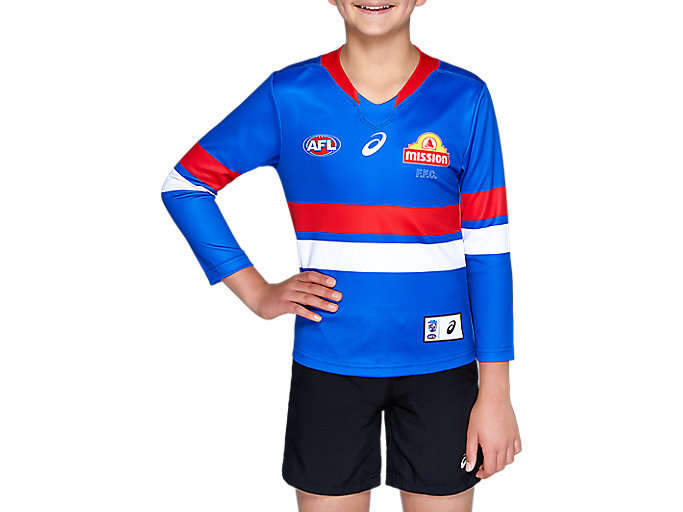 Image 1 of 9 of WESTERN BULLDOGS REPLICA HOME LONG SLEEVED YOUTH color Electric Blue