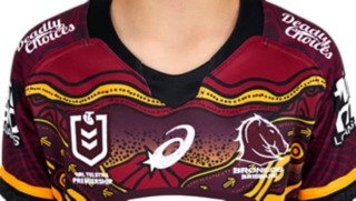 Unisex BRISBANE BRONCOS INDIGENOUS REPLICA INFANTS, Performance Black, Kids NRL Clothing