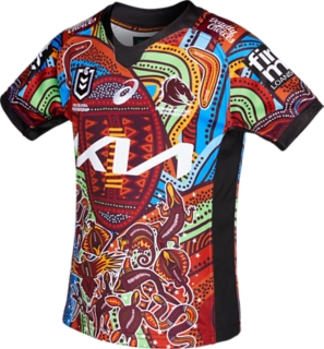 Unisex BRISBANE BRONCOS INDIGENOUS REPLICA YOUTH, Performance Black, Kids  NRL Clothing