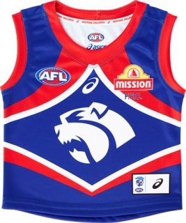 Unisex WESTERN BULLDOGS INDIGENOUS GUERNSEY YOUTH, Electric Blue, Kids  AFL Clothing