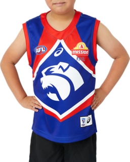 WESTERN BULLDOGS RETRO REPLICA YOUTH Kids Electric Blue Kids AFL Clothing ASICS Australia