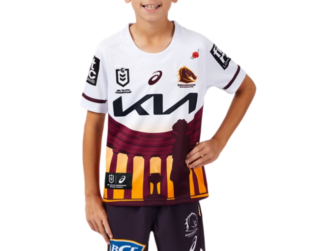 BRISBANE BRONCOS REPLICA ANZAC ROUND JERSEY YOUTH Kids Brilliant