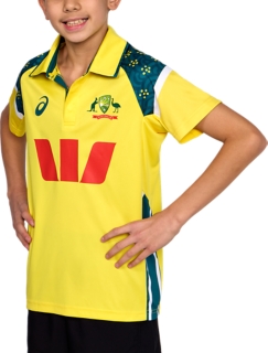 CRICKET AUSTRALIA REPLICA ODI HOME SHIRT YOUTH, Blazing Yellow 3