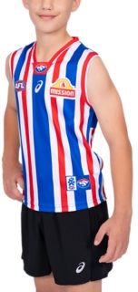 WESTERN BULLDOGS RETRO REPLICA SHORT SLEEVED GUERNSEY YOUTH, Royal Blue 3