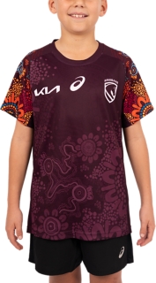 BRISBANE BRONCOS REPLICA INDIGENOUS RUN OUT TEE YOUTH, Maroon 1