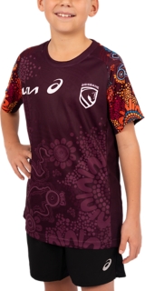 BRISBANE BRONCOS REPLICA INDIGENOUS RUN OUT TEE YOUTH, Maroon 3