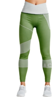 Obi Wrap Seamless Legging, Cedar Green/Mid Grey