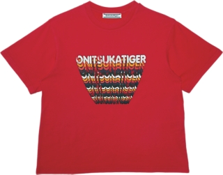 Women S Damen Grafik T Shirt Fiery Red Bekleidung Onitsuka Tiger