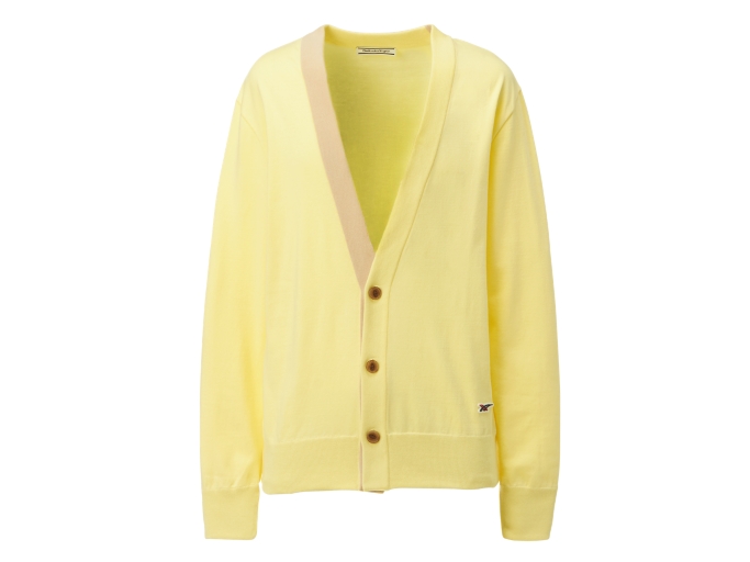 UNISEX KNIT CARDIGAN | Light Yellow | Clothing | Onitsuka Tiger