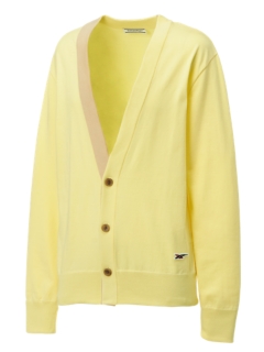 UNISEX KNIT CARDIGAN | Light Yellow | Clothing | Onitsuka Tiger