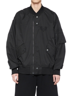 UNISEX P BOMBER JACKET | Black | Clothing | Onitsuka Tiger