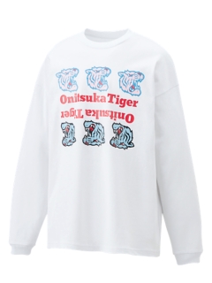 White Logo Graphic Long Sleeve T-Shirt | Le Tigre