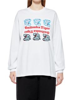 White Logo Graphic Long Sleeve T-Shirt | Le Tigre