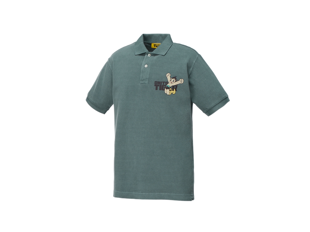 Onitsuka Tiger WASHED POLO SHIRT BLUE GREY 2183B495 Onitsuka Tiger WASHED POLO SHIRT BLUE GREY 2183B495
