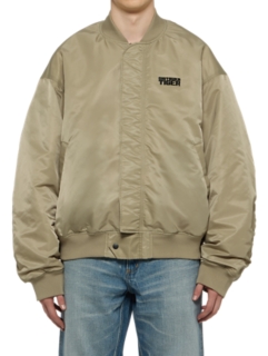 【onitsuka tiger】　BOMBER JACKET M Onitsuka Tiger BOMBER JACKET Unisex Fit 2-way Zipper 100% Nylon