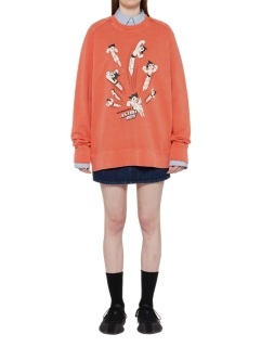 SWEAT-OBERTEIL IM WASHED-LOOK