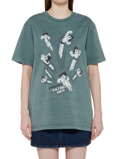 T-SHIRT MET OPDRUK EN VERWASSEN KLEUREN