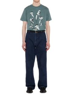 T-SHIRT MET OPDRUK EN VERWASSEN KLEUREN