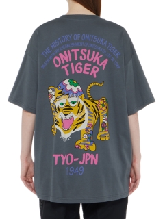 OVERSIZED GRAPHIC T BLUE GREY/PINK