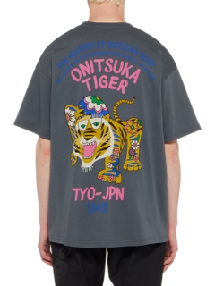 OVERSIZED GRAPHIC T BLUE GREY/PINK
