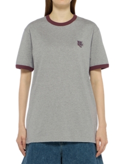 Onitsuka Tiger GRAPHIC TEE FEATHER GREY/BEET JUICE 2183B535