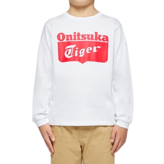 Unisex KIDS LS LOGO TEE White Red KIDS CLOTHING Onitsuka Tiger