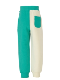 KIDS SWEAT PANTS GREEN/LIGHT BEIGE