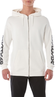 Big Logo Full Zip Hoodie | CREAM | Hoodies & Sweatshirts | ASICS