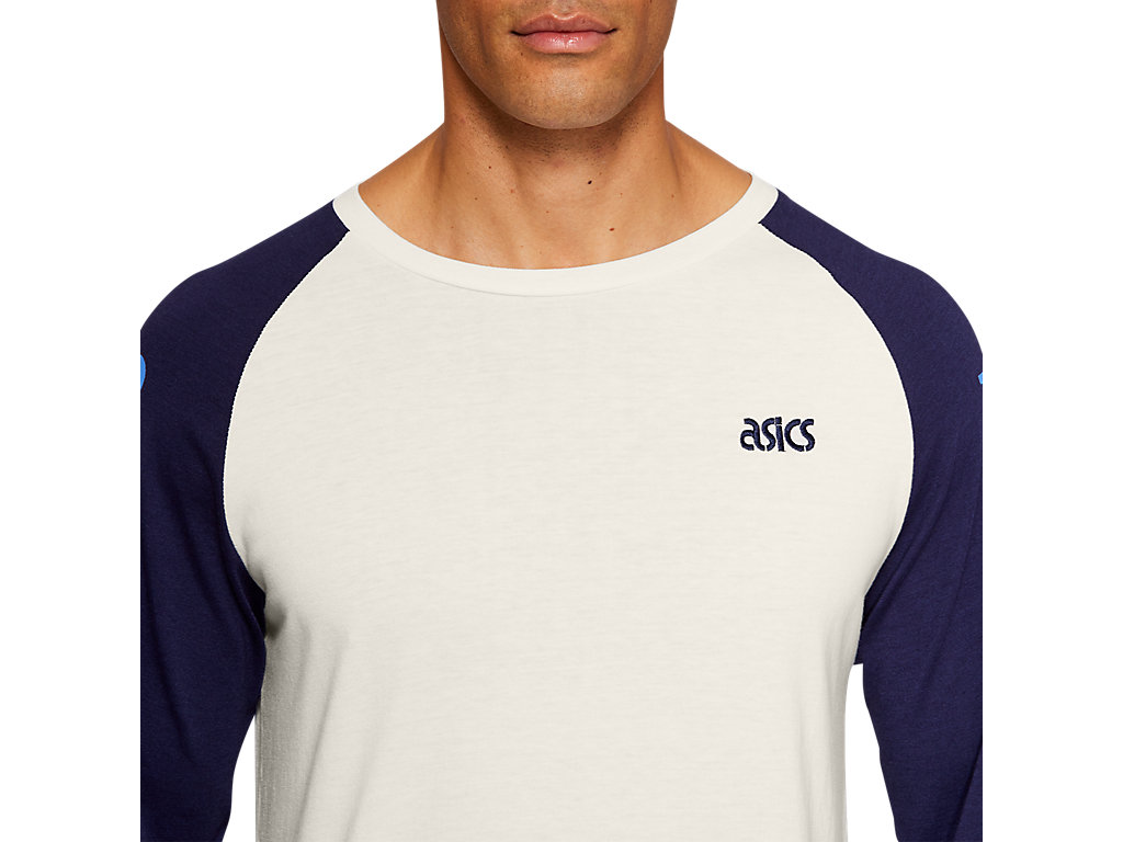 Men's Jersey Baseball 3/4 Sleeve Tee | Cream | T-Shirts & Tops | ASICS